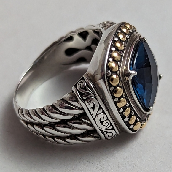 Bali Designs, Robert Manse 3.9ct London Blue Topaz Sterling Silver 18k accents - Picture 2 of 7